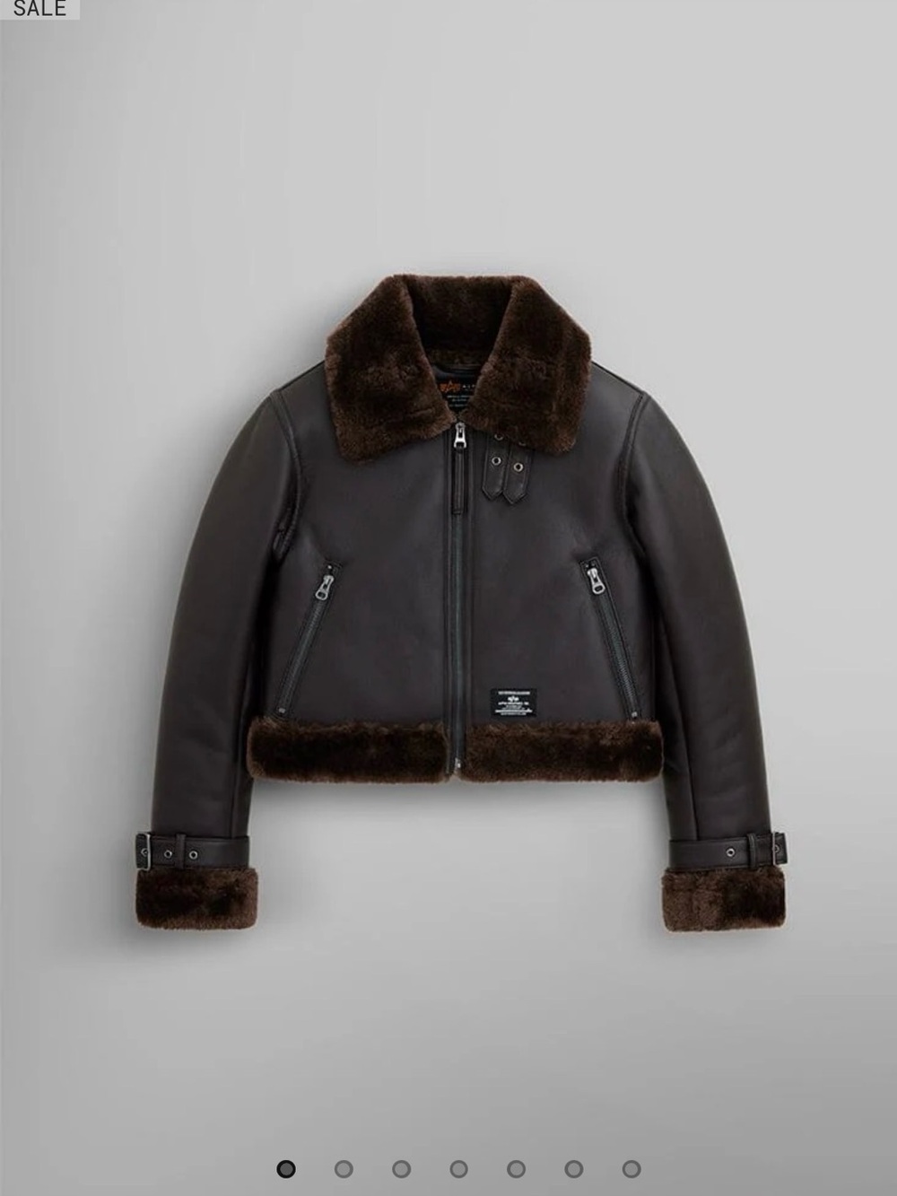 Alpha Industries Brown Faux Shearling Flight Jacket
